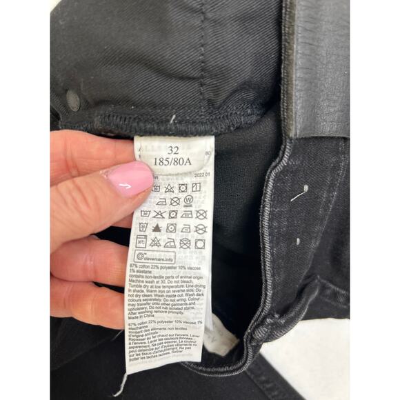 ALLSAINTS CIGARETTE SKINNY JEANS, WASHED BLACK cropped ankle size 28 - Picture 9 of 9